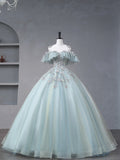 Beautiful Tulle Sequins Long Formal Dresses, A-Line Evening Dresses HZ0429