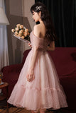 Pink Tulle Short Prom Dresses, A-Line Homecoming Dresses HZ0429