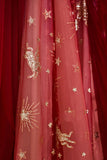 Red Tulle Long Prom Dresses, A-Line Off the Shoulder Formal Dresses HZ0429
