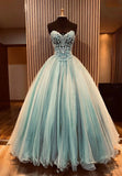 A-Line Strapless Long Prom Dresses, Lace Evening Dresses HZ0429