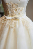 Lovely Knee Length Tulle Party Dress, Champagne Off the Shoulder Homecoming Dress HZ0429