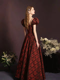 Beautiful  A-Line Floor Length Prom Dress with Rose Print, Off Shoulder Evening Party Dress HZ0429