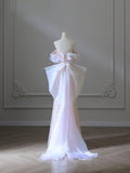 Pink Sequins Strapless Pearls Prom Dress, Beautiful Pink A-Line Party Dress HZ0429