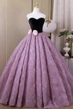 Fashion Lavender Flower Prom Dresses, A-Line Sweetheart Backless Formal Gown HZ0429