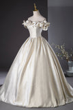 Elegant Champagne Long Prom Dresses, Beautiful Off the Shoulder Formal Dresses HZ0429
